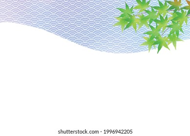 green maple background illustration, summer landscape