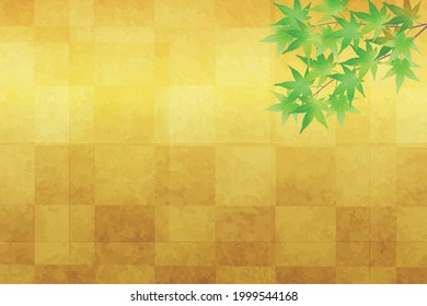 green maple background illustration, summer landscape