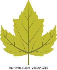 Hoja de arce verde que cae en la temporada de otoño