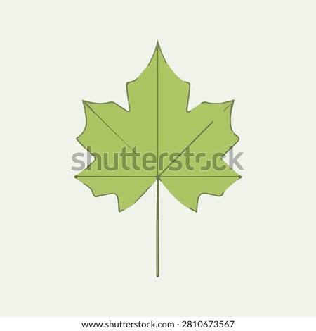 Green maple leaf flat gradient vector botanical illustration