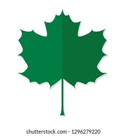 green maple leaf icon- vector illustration