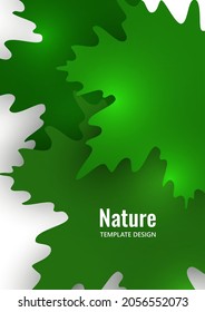 Green maple leaves on a white background. Summer creative design. Vector illustration.