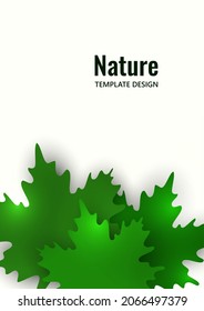 Hojas de arce verde sobre un fondo blanco. Diseño creativo de verano. Ilustración vectorial.