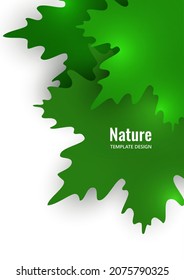 Green maple leaves on a white background. Summer creative design. Vector illustration.