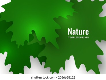 Green maple leaves on a white background. Summer creative design. Vector illustration.