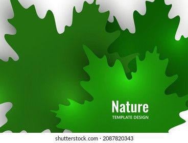 Hojas de arce verde sobre un fondo blanco. Diseño creativo de verano. Ilustración vectorial.