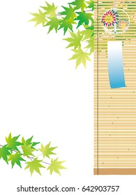 Green maple and wind chime  Summer Background