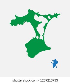 green maps of Chatham Islands, New Zealand maps vector illustrator