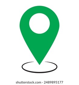 Green maps pin. Location map icon. Location pin. Pin icon vector illustration. eps 10