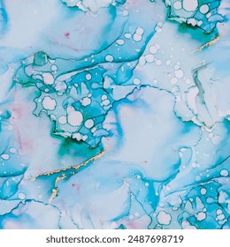 Fondo de arte de mármol verde. Tinta de Vector azul mármol. Patrón elegante fluido. Acuarela oriental rosa. Repetición de tinta de alcohol púrpura. Pintura con tinta dorada. Acuarela de color púrpura. Pintura Abstractas moderna