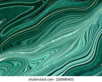 Green marble and gold abstract background texture. Agate stone wallpaper print design with natural mineral texture . Vector illustration