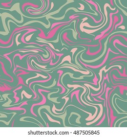 Green marble texture. Vector illustration. Liquid paint imitation seamess pattern. Digital colorful background in ebru suminagashi technique.