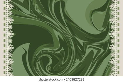 Green Marbled and Lace Frame