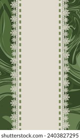Green Marbled and Lace Frame