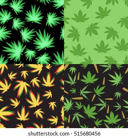 Green marijuana background vector illustration