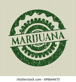 Green Marijuana distressed rubber stamp