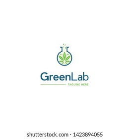 Green Marijuana Lab Logo Design