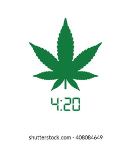 Green marijuana leaf icon