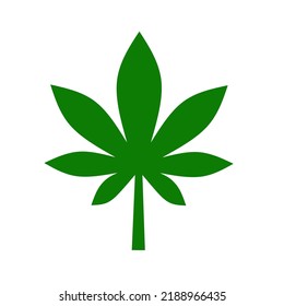 ícono de hoja verde de marihuana en fondo blanco
