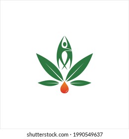 green marijuana leaf illustration logo