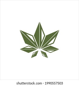 green marijuana leaf illustration logo
