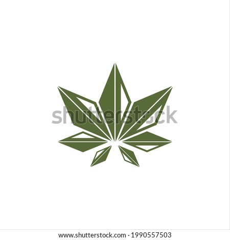 green marijuana leaf illustration logo