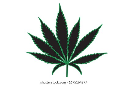 hoja verde de marihuana aislada en vector blanco