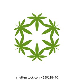 Green Marijuana Leaf Logo Template Illustration Design. Vector EPS 10.