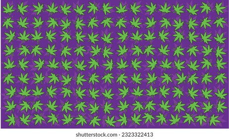 Green marijuana leaves arranged as a pattern.