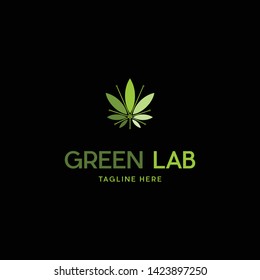 Green Marijuana Science Lab Logo Design