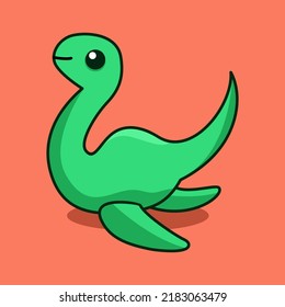 Green marine dinosaur Premium Vector illustration