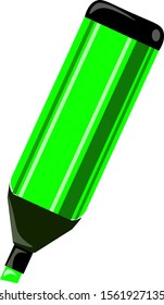 Marcador verde, ilustración, vector sobre fondo blanco.