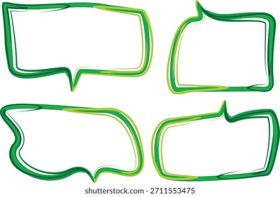 green marker stroke art lines colorful speech bubbles