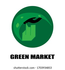 Green market logo icon on white background