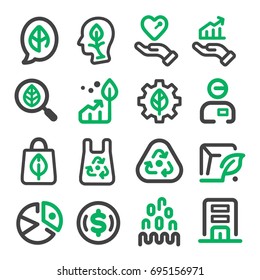 green marketing thin line icon