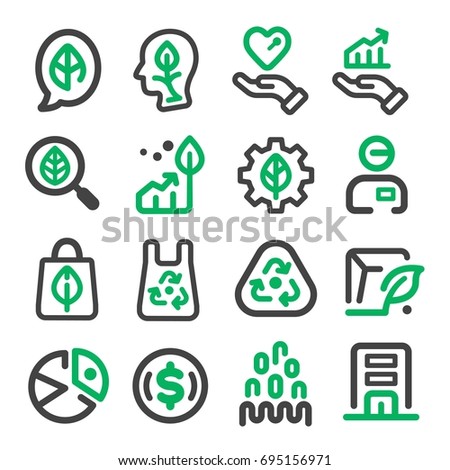 green marketing thin line icon