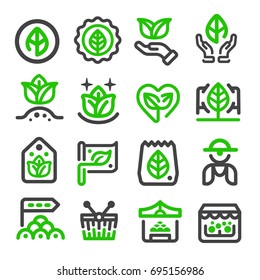 Green Market,organic Market Thin Line Icon