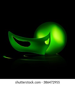 green mask and ball