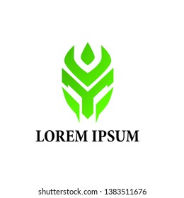 green mask logo icon for game company
