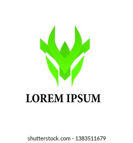 green mask logo icon for game company