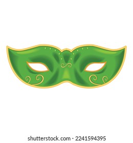 Mardi-Gras-Symbol einzeln auf grüner Maske