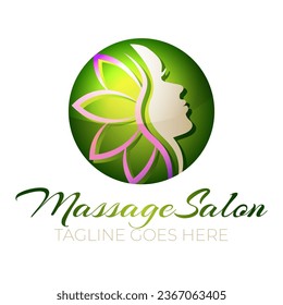 Green Massage Salon Logo Design 