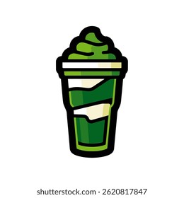 Green matcha drink refreshes beverage image art
