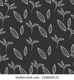 Green matcha is a seamless pattern. Matcha leaves are an herbal organic food. Japanese tea culture. Asian culture. 