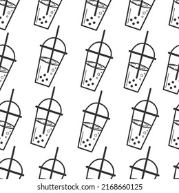 Green matcha is a seamless pattern. Matcha leaves are an herbal organic food. Japanese tea culture. Asian culture. 
