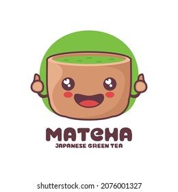 illustration vectorielle en carton vert matcha pour thé, adaptée à, logos, imprimés, étiquettes, emballages, autocollants, etc.
