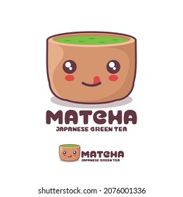 illustration vectorielle en carton vert matcha pour thé, adaptée à, logos, imprimés, étiquettes, emballages, autocollants, etc.