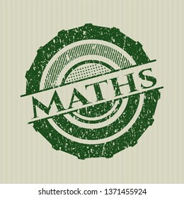 Green Maths grunge seal