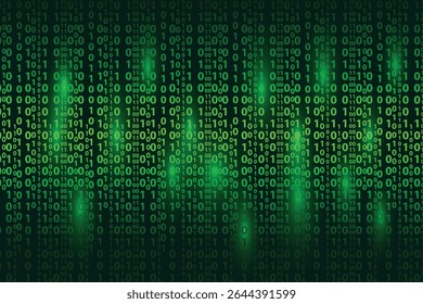Green Matrix Background with Streaming Binary Code – Digital Tech Effect