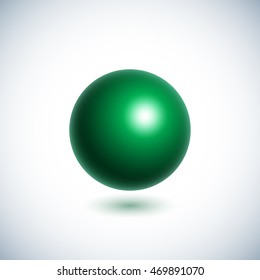 Green matte sphere isolated on white. Vector illustration for your design. EPS10.